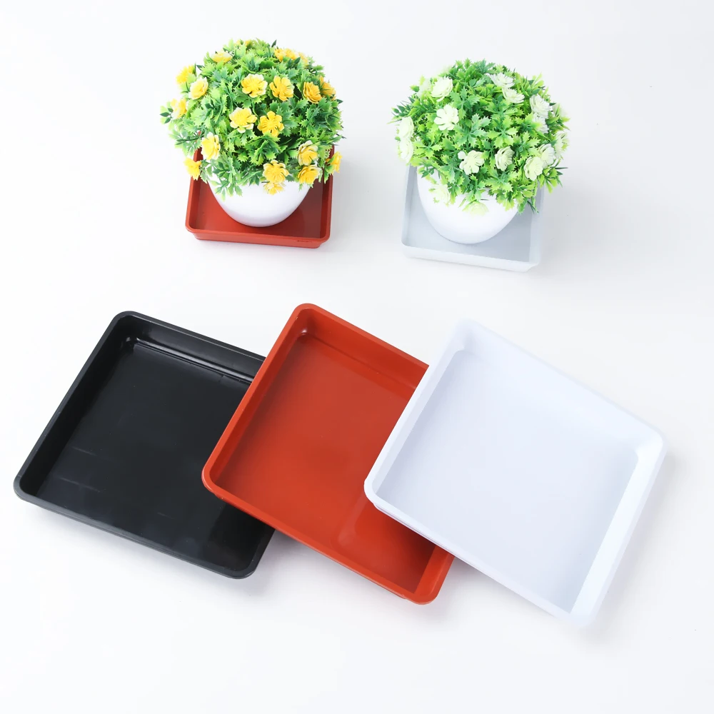 Plant Saucer 1Pcs Plastic Square Durable Flower Pot Indoor Outdoor Drip Trays Plastic Tray Saucers Plant Saucer