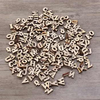

200pcs 15mm DIY Doodle Educational Toy Small Natural Wooden Slice Scrapbooking Embellishments DIY Craft Decor (English Letters)