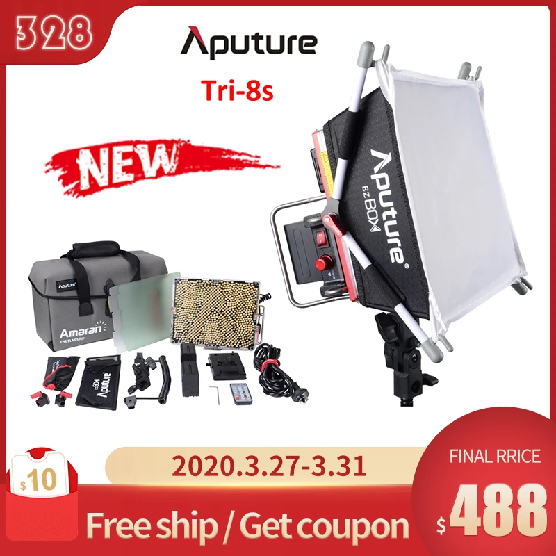Aputure Amaran Tri 8s светодиодный видео светильник панели Цвет Температура 5000K с 2 шт. NP F970