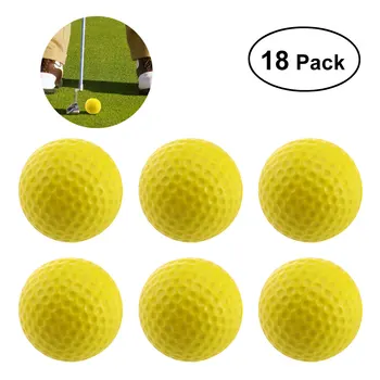 

WINOMO 18PCS Practice Golf Balls Soft Dimpled Elastic Indoor Outdoor Training Soft Foam Golf Balls (Yellow)