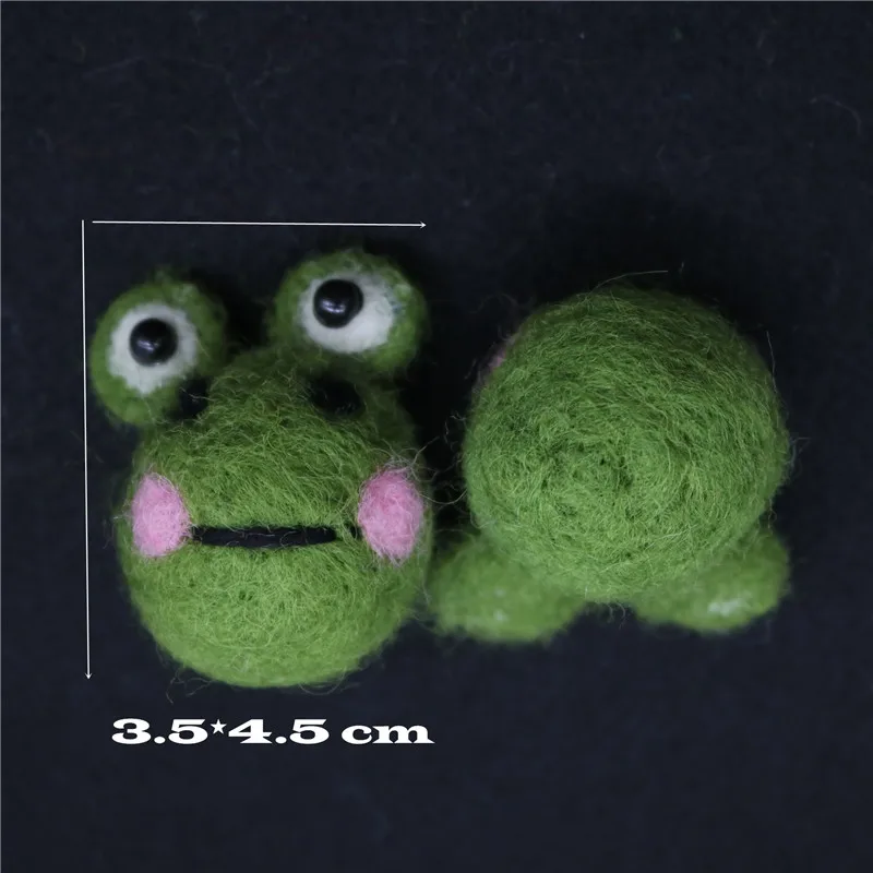 frog 2 шт. шерсть фетр милые животные Лось поделки для детей головной убор ручной работы подарки Рождество кулон вечерние украшения Швейные аксессуары - Цвет: frog