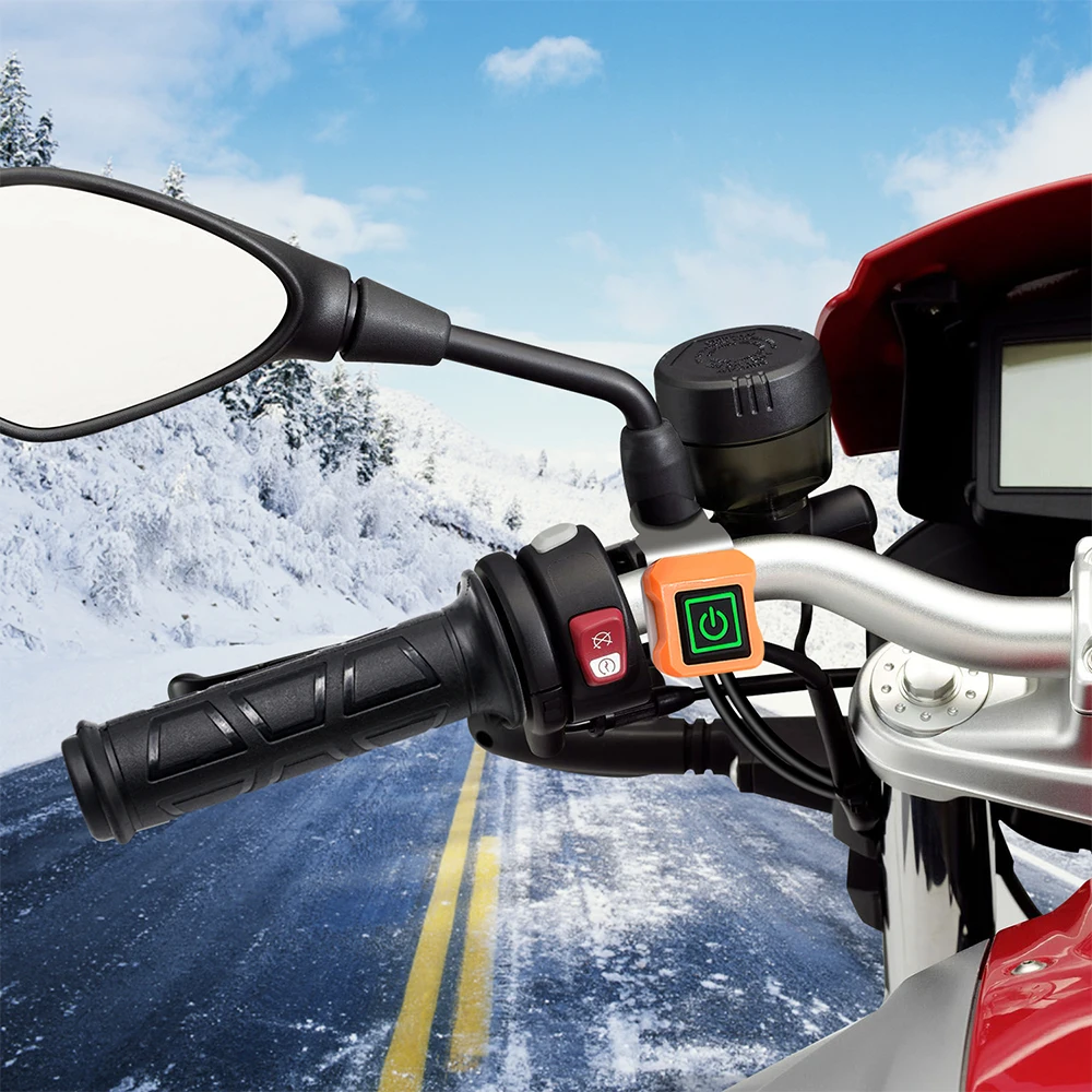 

22mm Motorcycle Heated Hand Grips Three Gears Electric Motorbike Heating Handle Handlebar Grips Warmer Motorcycle Handlebar