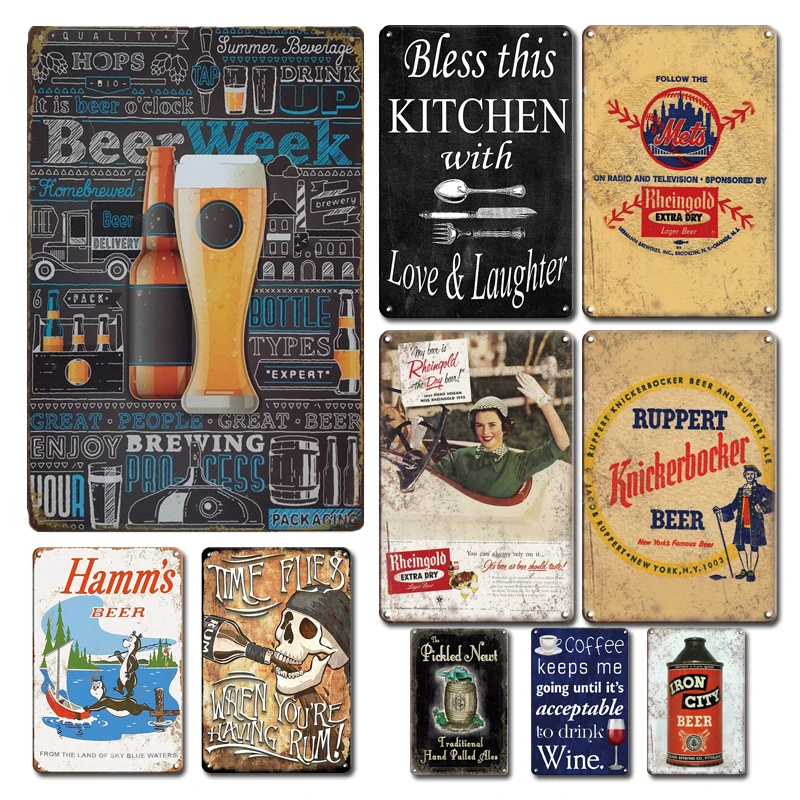 

Beer Week Poster Metal Plate Tin Sign Vintage Bar Wall Plaque Decor Accessories Retro Man Cave Living Room Decoration