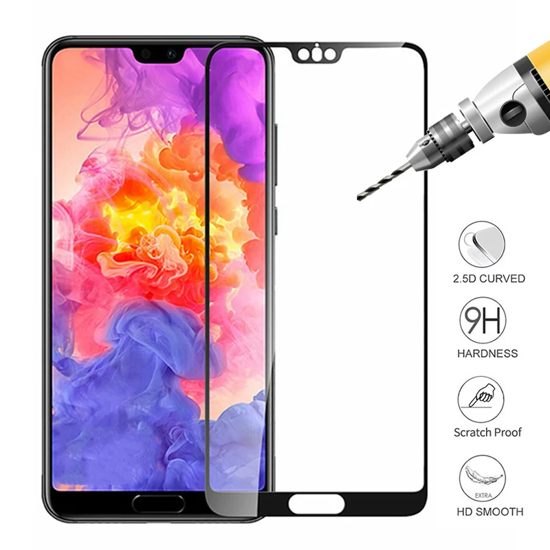 Полное покрытие экрана кристальная защита для Huawei P20 pro Lite камера Защитное стекло