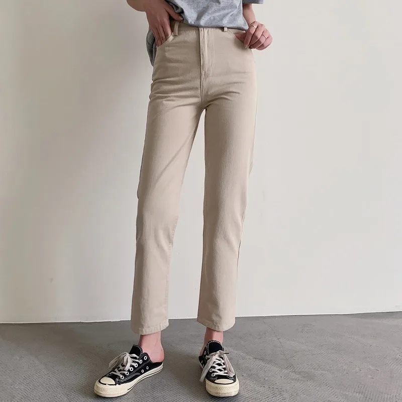 

High Waist Light Color Wash Straight Pants Spring and Summer 2020 New Korean Jeans Women's Pants Urban Leisure Commuter Leg