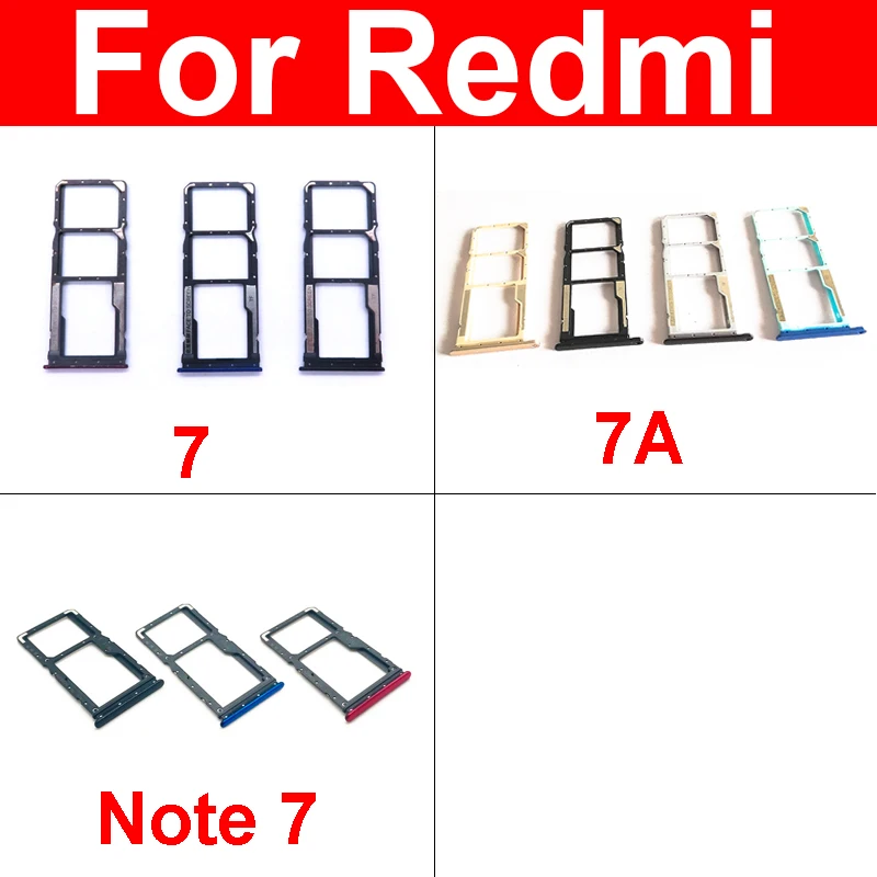 Держатель лотка для карт памяти и sim-карты Xiaomi Redmi Red Rice 7 7A устройство считывания