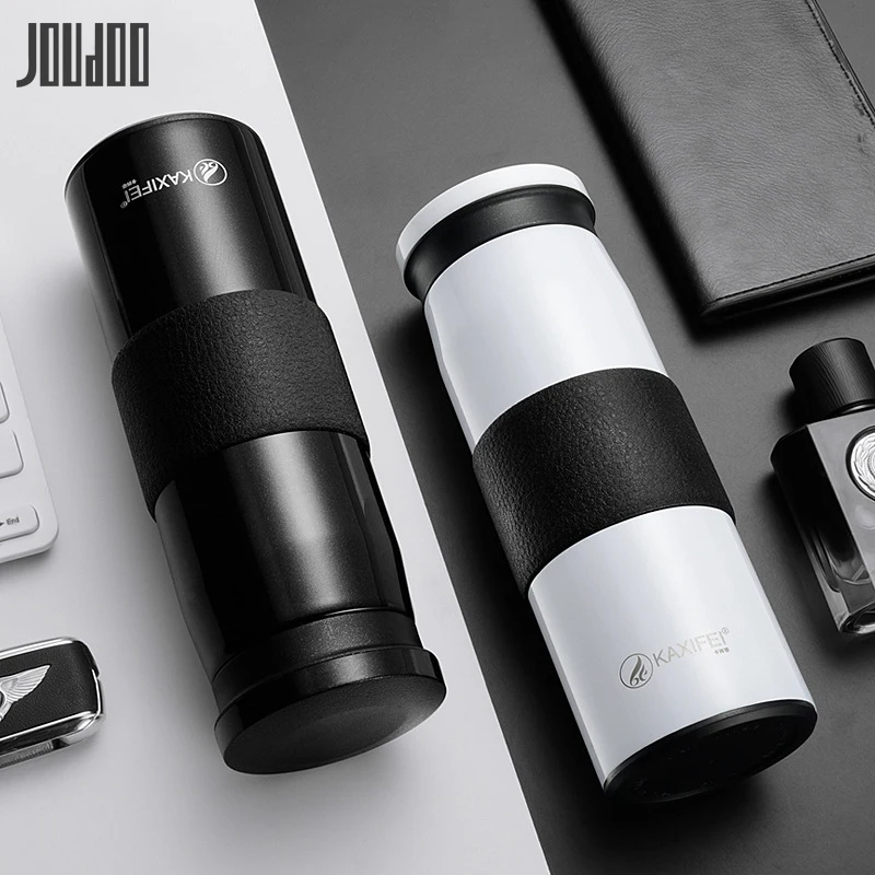 

JOUDOO New 450ML Thermos Coffee Mug Vacuum Flask Double Wall Stainless Steel 316 Thermal Cup Office Business Thermo Mug 35
