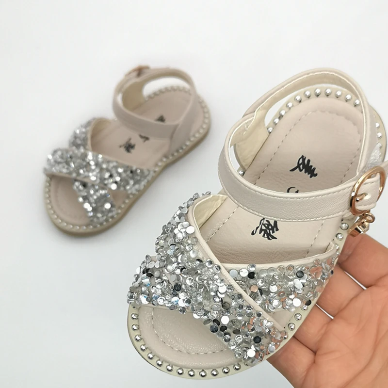 11.5-15.5cm Baby Bling Shoes Girl Baby Sandals Infant Sequin Rhinestone Summer Sandals Kid Girls Princess Party Dress Shoe For kids shoes,kids sandals,baby sandals,sandals and clogs