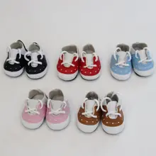 

New 5*2.8CM PU Leather Mini Toy Shoes For EXO Dolls Fit For 14'' Russian Handmade Cloth Doll Accessories Girl Dolls Gift Toys