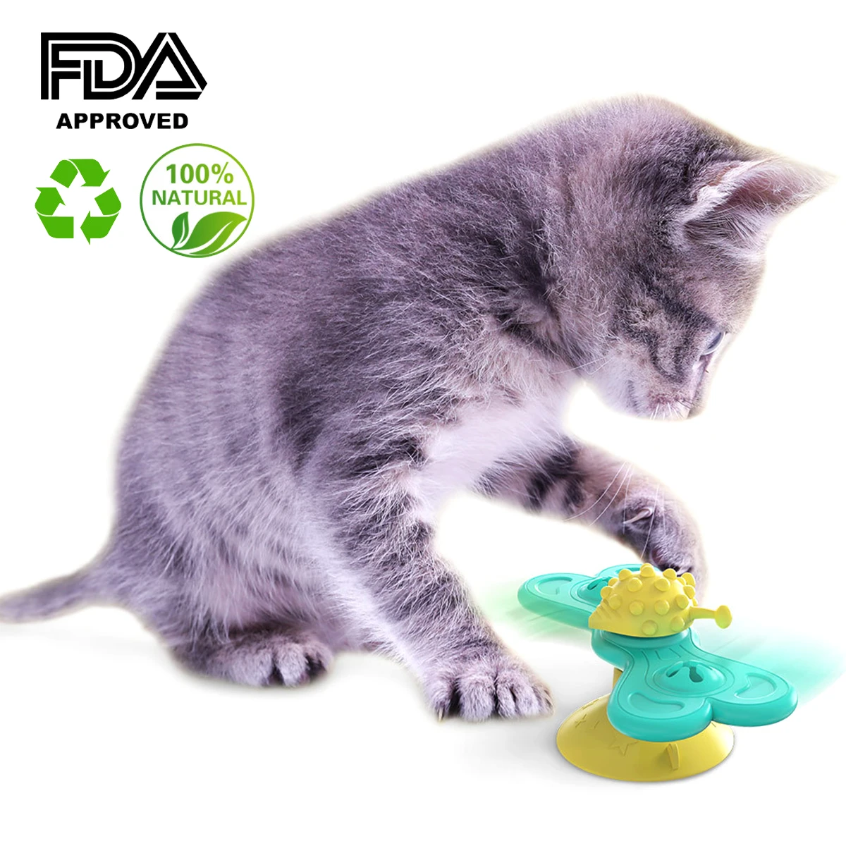 Butterfly Rotating Windmill Cat Turntable Toy Play with Cat Toy Petting Post CT-002