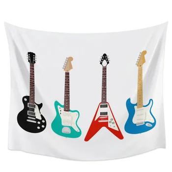 

Guitar Bass Jazz Music Classic Tapestries Bedspread Coverlet Wall Art Blanket Bedding Curtain Throw Scarf Window Curtain Bed