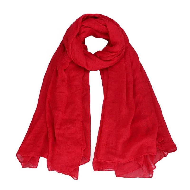 Женский Чистый хлопок большой конверт шарф шаль удобный чехол(красный