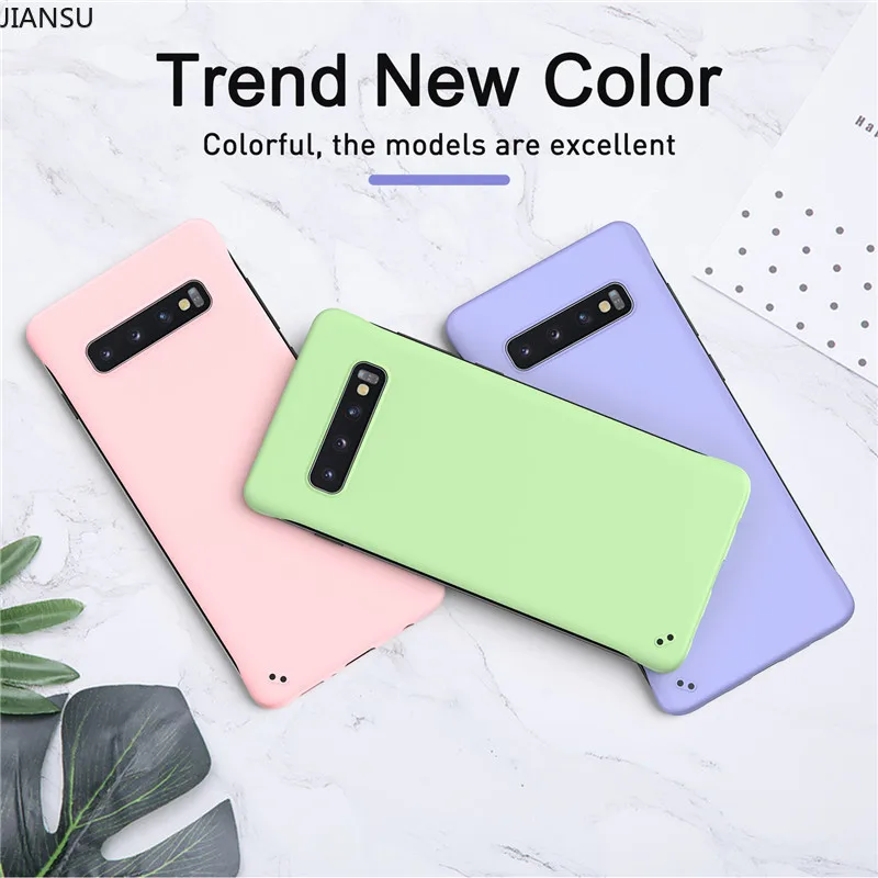 Тонкий жесткий Бескаркасный чехол из поликарбоната для Samsung Galaxy S9 S10 Plus S10e Note10 A10 A20