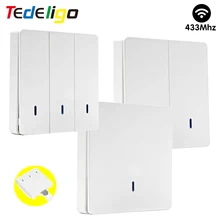 

Rf Wireless Switch,433 MHz Remote Control Wall Switch,86 Wall Panel Switch EV1527 Learning Code,for Home Lights Lamp Controller