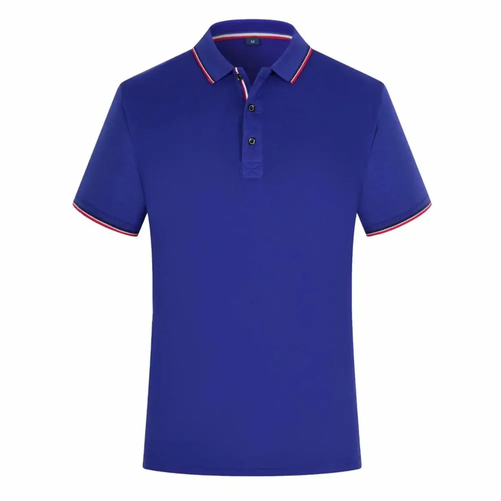 Royal blue Женская и мужская летняя рубашка поло с принтом логотипа на заказ, модная Повседневная рубашка поло с коротким рукавом для работы - Цвет: Royal blue