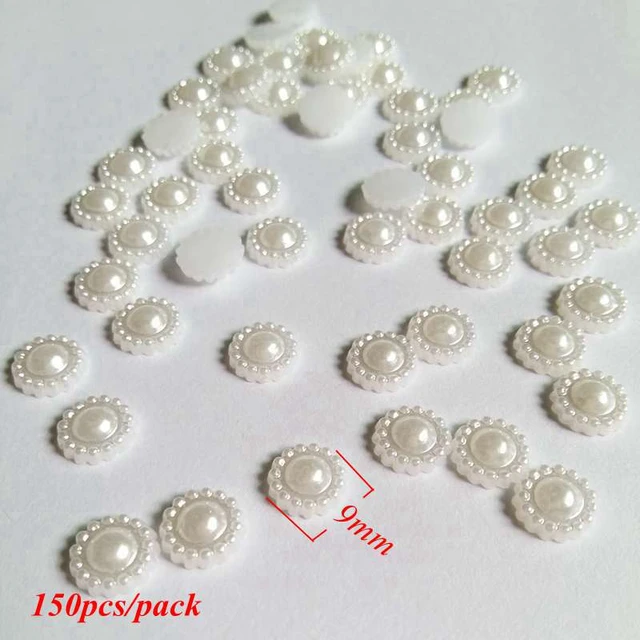 100pcs White Flower Simulated Half Pearl Beads Decoration DIY Making Crafts  Supplies Flat Back Cabochon Bead For Clothes Jewelry - AliExpress