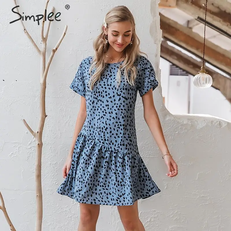 Simplee Сексуальное Женское Платье с леопардовым принтом элегантное офисное