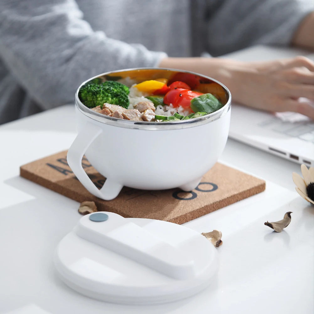 Портативный Нержавеющая сталь лапши миска для рисового супа с крышкой и ручкой Еда контейнер Коробки для обедов