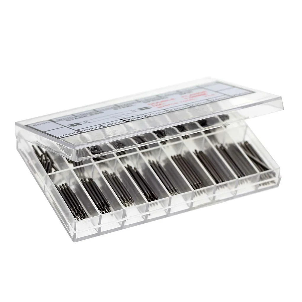 

360pcs Watch Band Spring Bars 8-25mm Watch Strap Link Pins Stainless Steel Watch Repair Kit Storage Box for Watchmaker