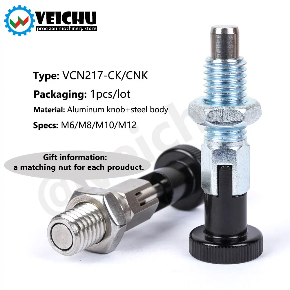 VCN217 Rest Position Index Plunger Locating Lock Pin Locking Nut Index Bolt For Attaching And Datching Workpieces cylindrical locating dowel pin stainless steel ball lock pins wooden dowel pins stainless steel knurled plungers