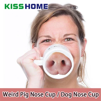 

Newest Style Ceramic Cups Creative Weird Pig Nose Cup Dog Nose Cup Life Home Gift Ceramic Water Cup Coffee Milk Mug