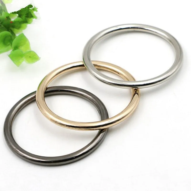 2pcs Leather Craft Pure Brass Flat Key Buckle Ring Fitting Tool D15mm-38mm DIY 