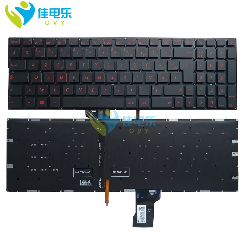 Teclado Retroiluminado para Asus Rog Gl502 Gl502vml Gl502vt Gl502vs-ds71 Gl502vm-ds74 Fx502ve Francês Alemanha Francês Laptop - Imagem 2