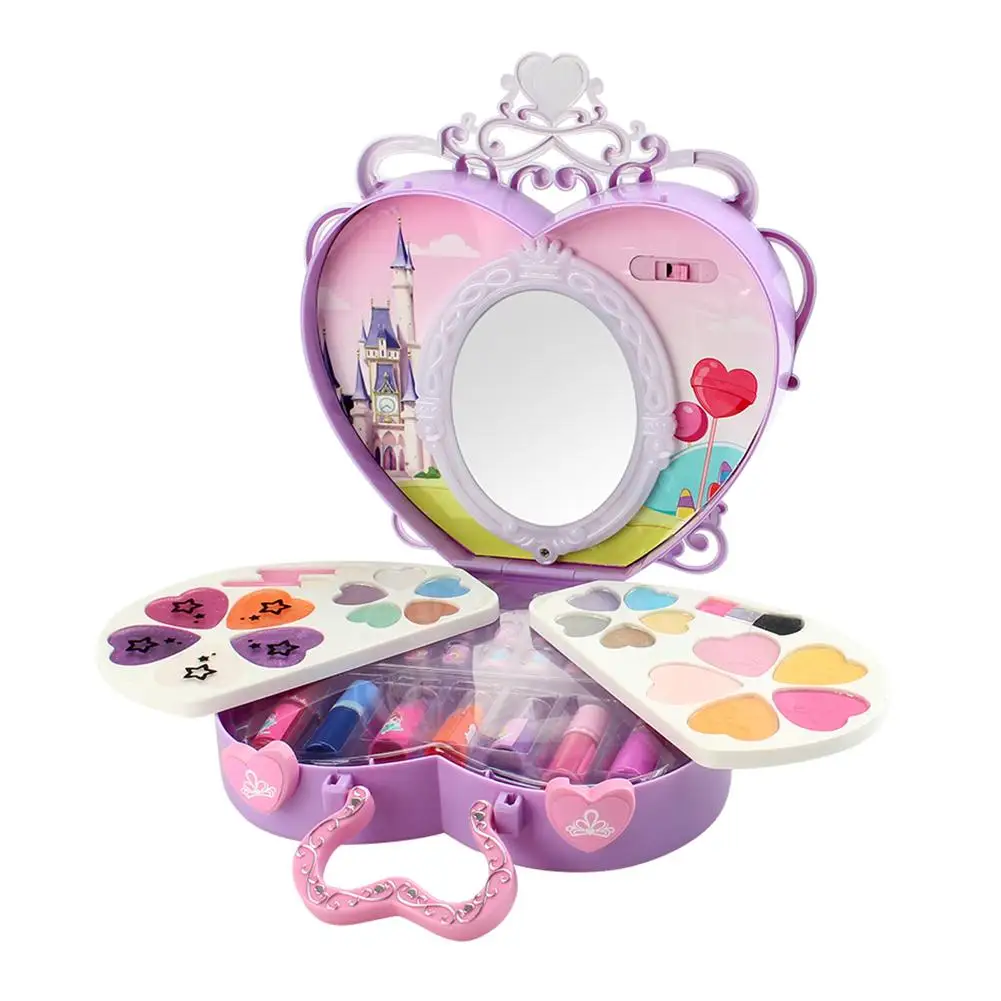 39pcs Cosmetic Kit Makeup Toy LED Light Non-Toxic Girl Practicing Make Up Gift Pretend Play Toys For Children