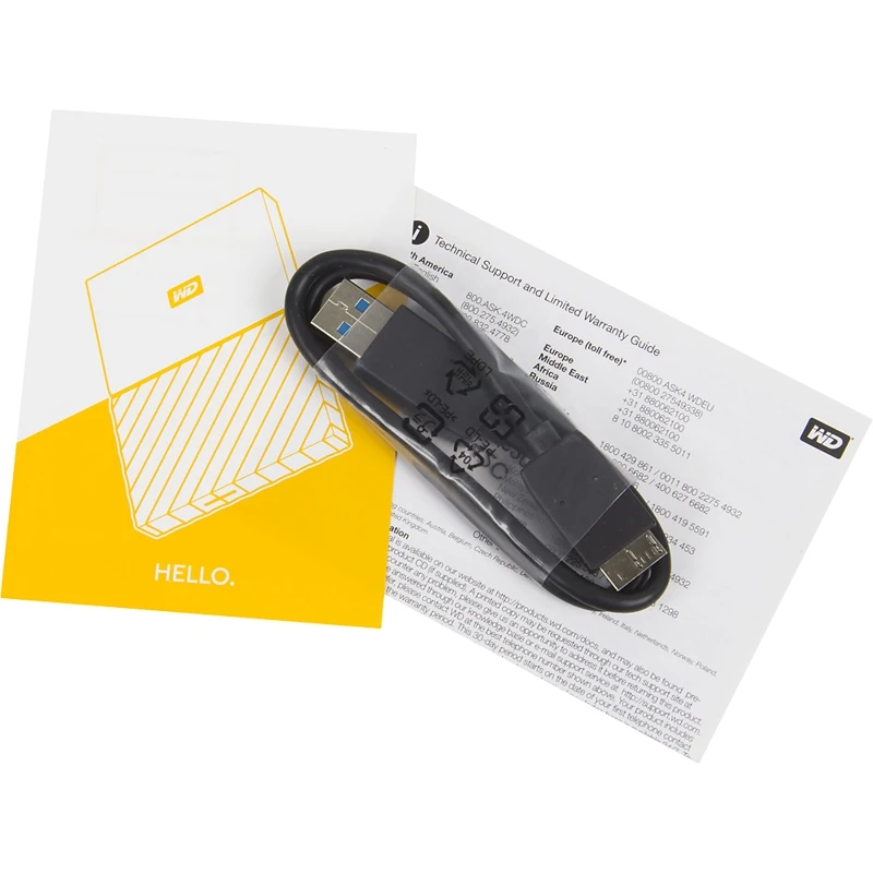 Жесткий диск WD Original USB 3.0 4Tb WDBUAX0040BBK-EEUE My Passport(5400rpm) 2.5" черный