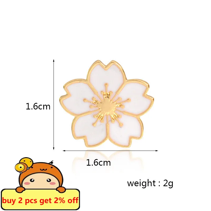 패션 벚꽃 옷깃 핀 브로치 사쿠라 꽃 식물 보석 합금 에나멜 핀 배지 선물 여자 친구 도매