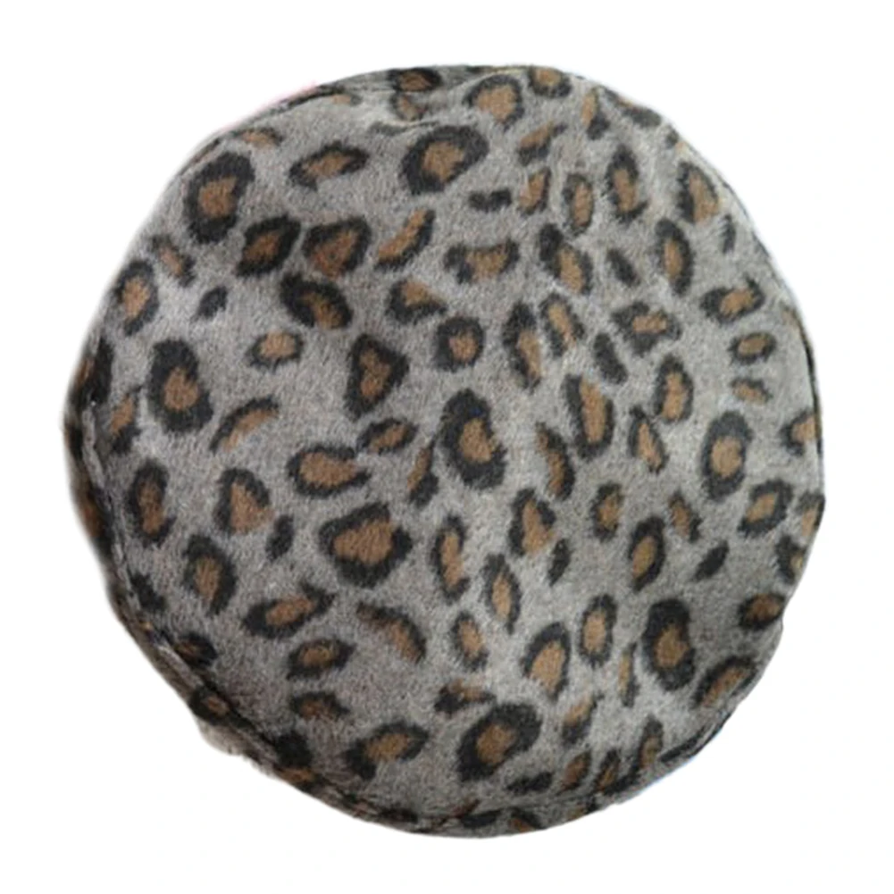 Модная женская леопардовая шерстяная искусственная кожа комбинированная теплая шапка для художника берет Кепка