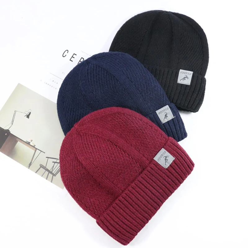 Теплые зимние шапки для женщин, Вязанные шерстяные Твист Skullies Beanie, модная однотонная шерстяная шапка Skullies