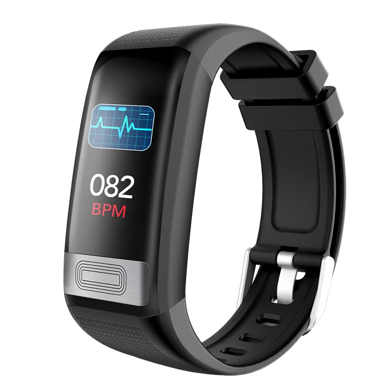 Black C20S ECG PPG Smart Bracelet Blood pressure Watch heart Rate Sleep monitor Smart Band Fitness Activity Tracker Health Wristband - Цвет: Black
