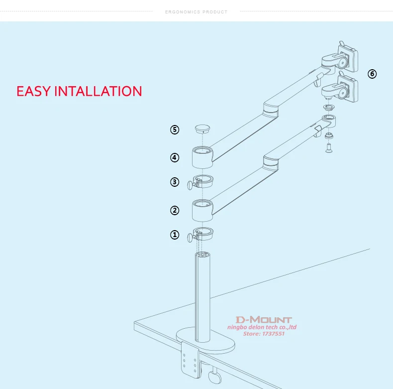 OL-10L ergonomia de prata de alumínio 10