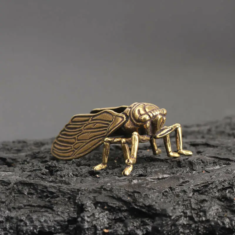 Ручная работа Cicada статуя из чистой латуни коллекция изысканные украшения Декор