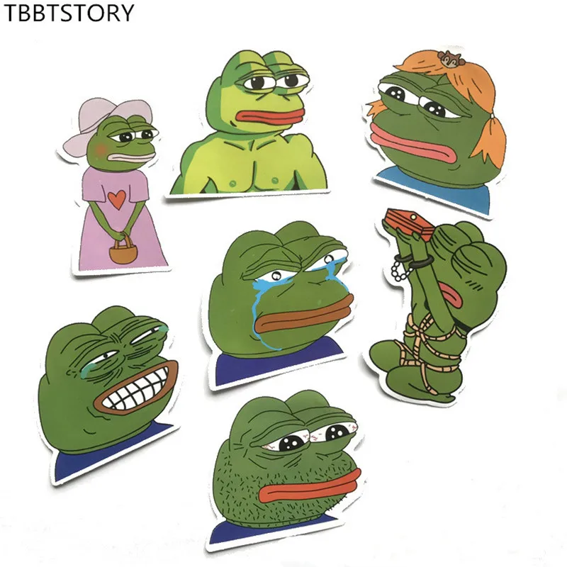 17 шт. Pepe Sad стикеры в виде лягушек для мотокросса скейтборда сноуборда багажа чемодана холодильника телефона автомобиля-Стайлинг ноутбука Наклейка