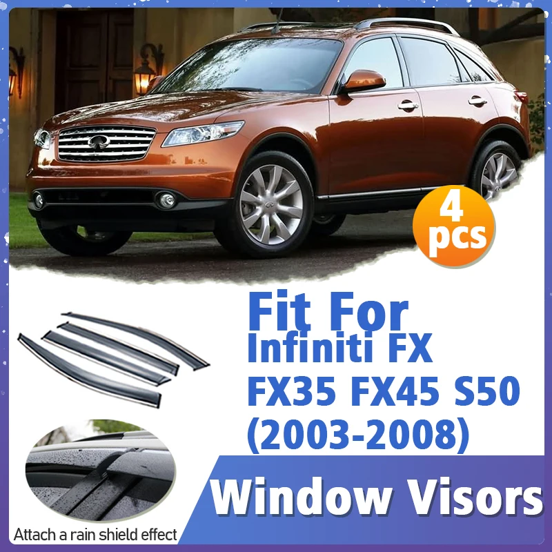 XOFMGN 4 Piezas Deflectores Lluvia Ventanas Automóviles Para Infiniti