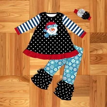 Футболка с вышивкой для новорожденных девочек; топы; Штаны для отдыха; комплект одежды из 2 предметов; детская одежда с длинными рукавами; сезон осень-зима