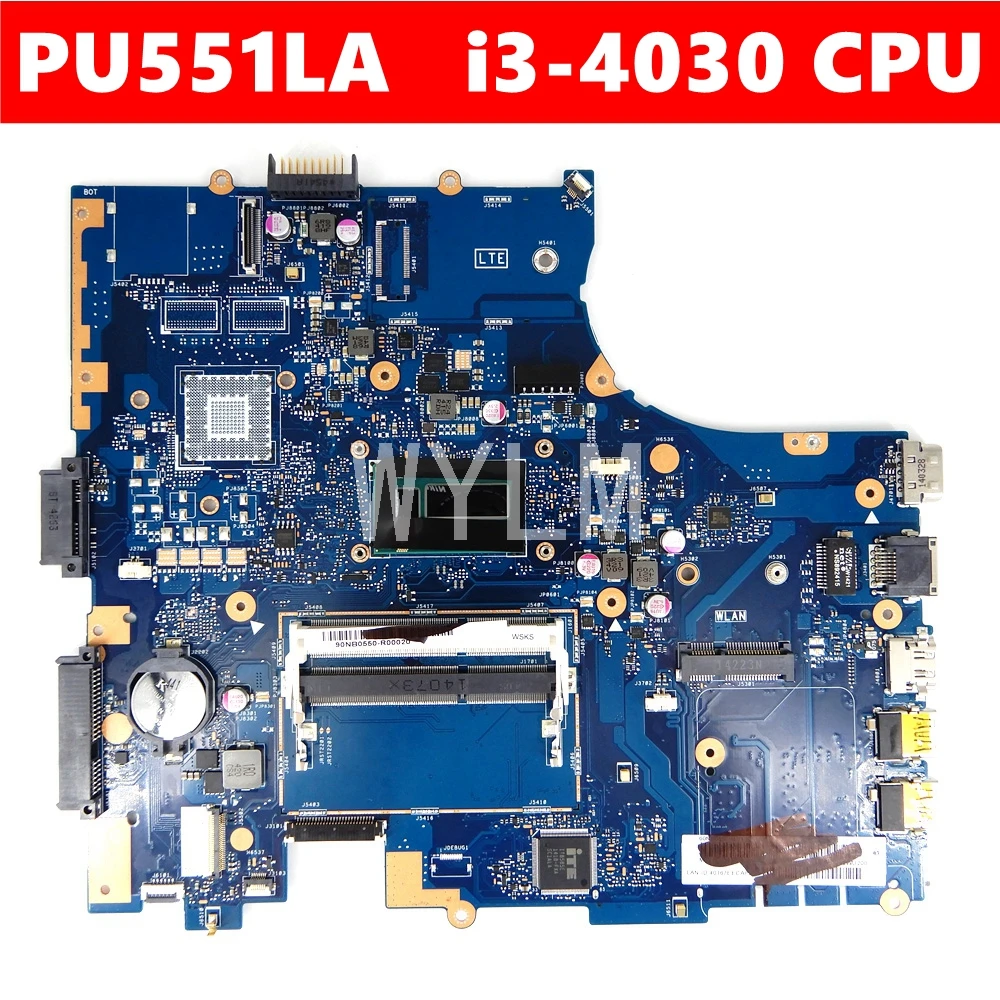Материнская плата PU551LA с i3-4030 процессором REV 2,0 для ASUS PRO551L PU551L PU551LA, материнская плата для ноутбука DDR4, протестированная