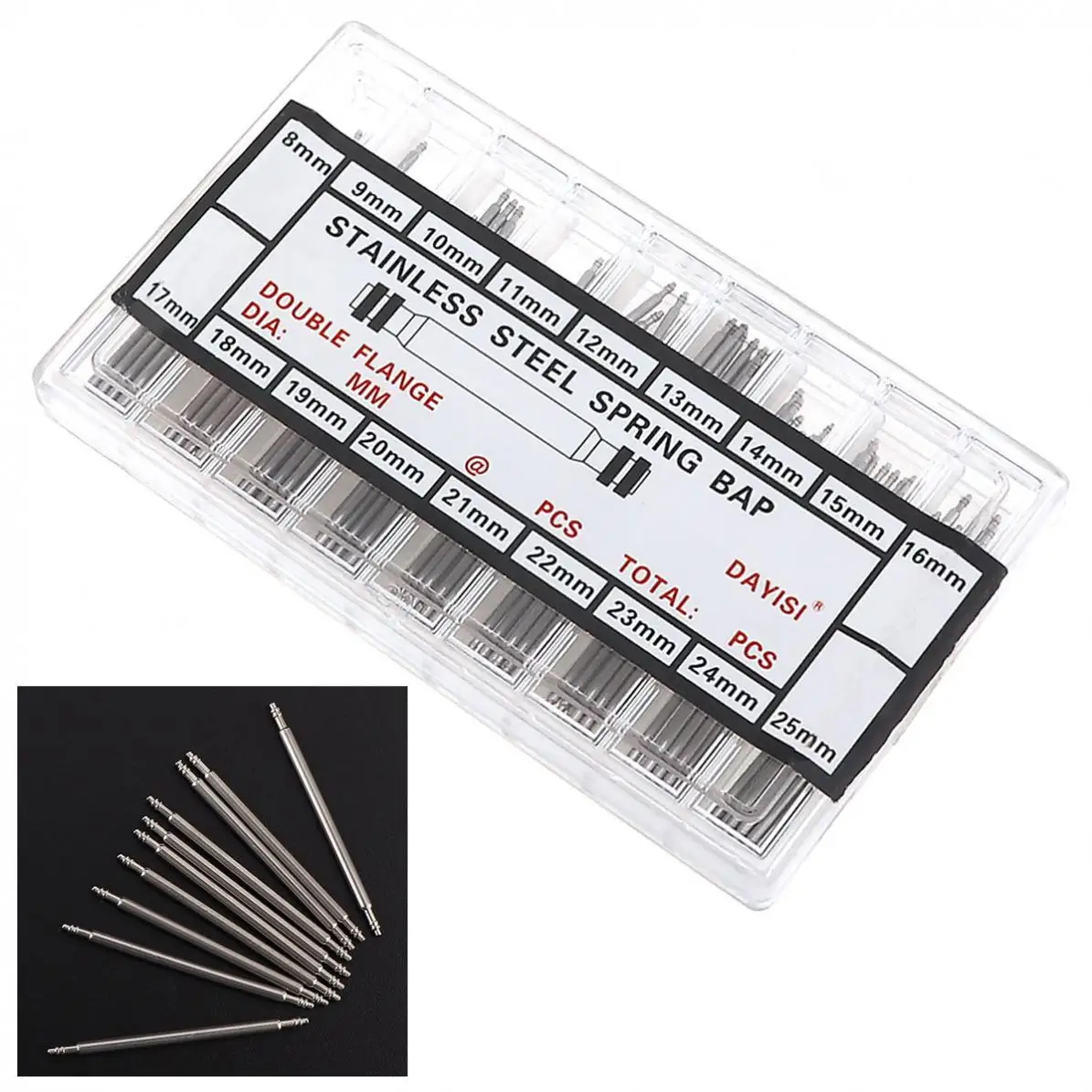 

144pcs/set Watch Accessories 8-25mm Wrist Strap Link Shaft Tools with All Stainless Steel Shaft for Watch Clock Repair
