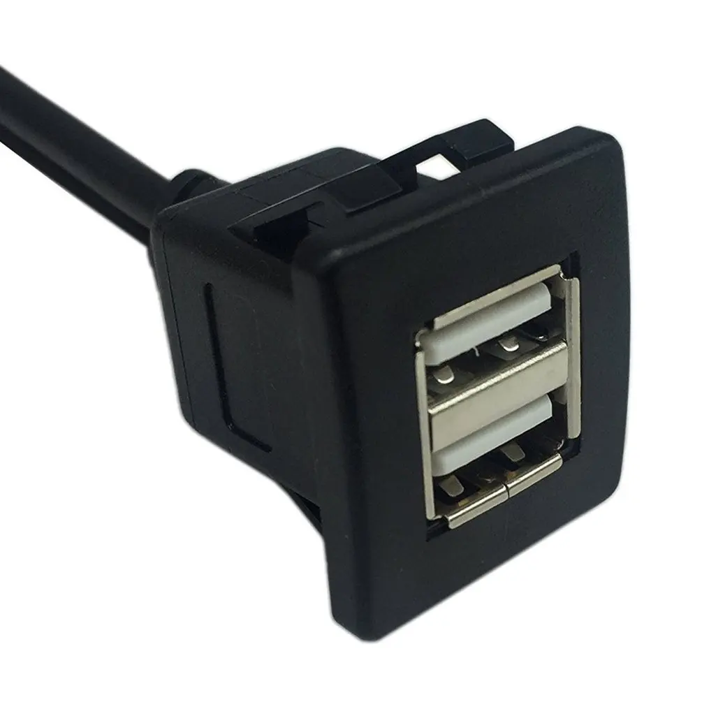USB2.0 кабель для скрытого монтажа 1 м/2 м двойной/один USB порт удлинитель флеш приборная панель монтажный кабель для автомобиля лодки мотоцикла