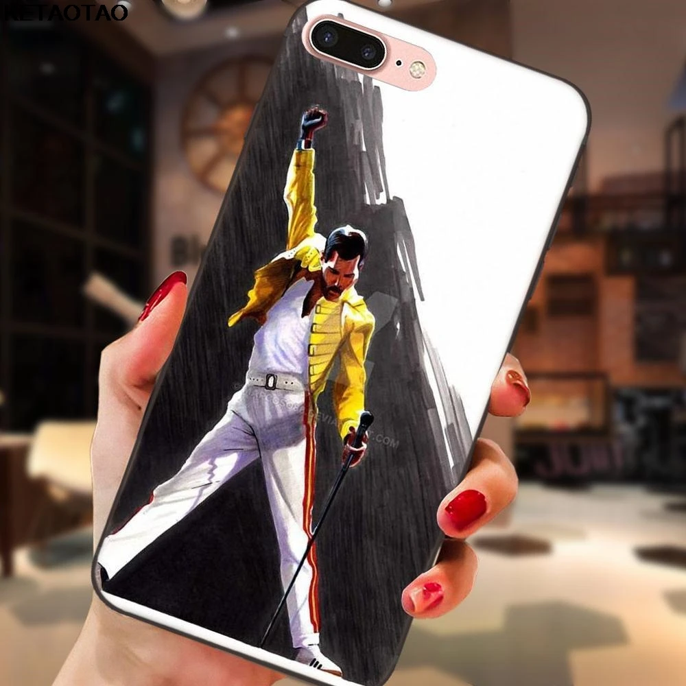 Темно-серый KETAOTAO N Фредди Меркури Queen телефон чехол для iPhone 4S SE 5C 5S 6 s 7 8 Plus X XS XR 11 Pro Чехол Мягкий Резиновый чехол из ТПУ силикона - Цвет: Темно-серый