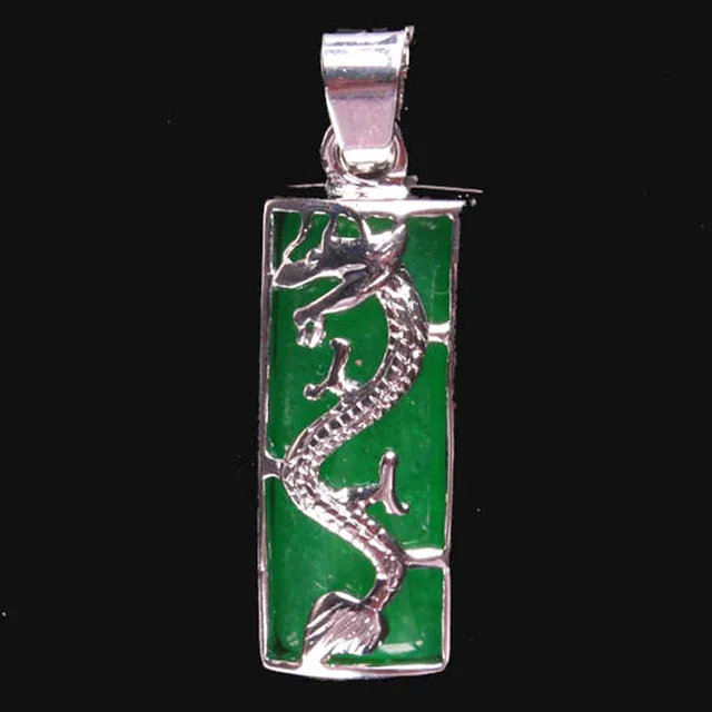 10X25MM Imperial Green Jades Dragon Bead Gem Pendant 1PC AliExpress