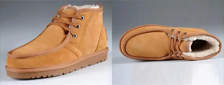 MEIKI/высококачественные модные зимние ботинки для мужчин; зимняя обувь на шнуровке; Натуральная овечья кожа; натуральная шерсть; Полусапоги на меху; размеры 38-45
