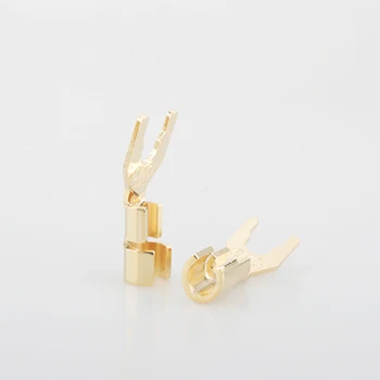 

Audio CMC Gold Plated Pure Copper Speaker Cable Spade Terminal Connector Speaker Wire Cable Y Spade