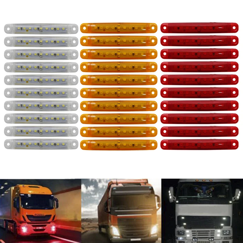 Led fleur illuminée ROUGE 12v & 24v rouge pour camion, voiture, caravane,  bateau.