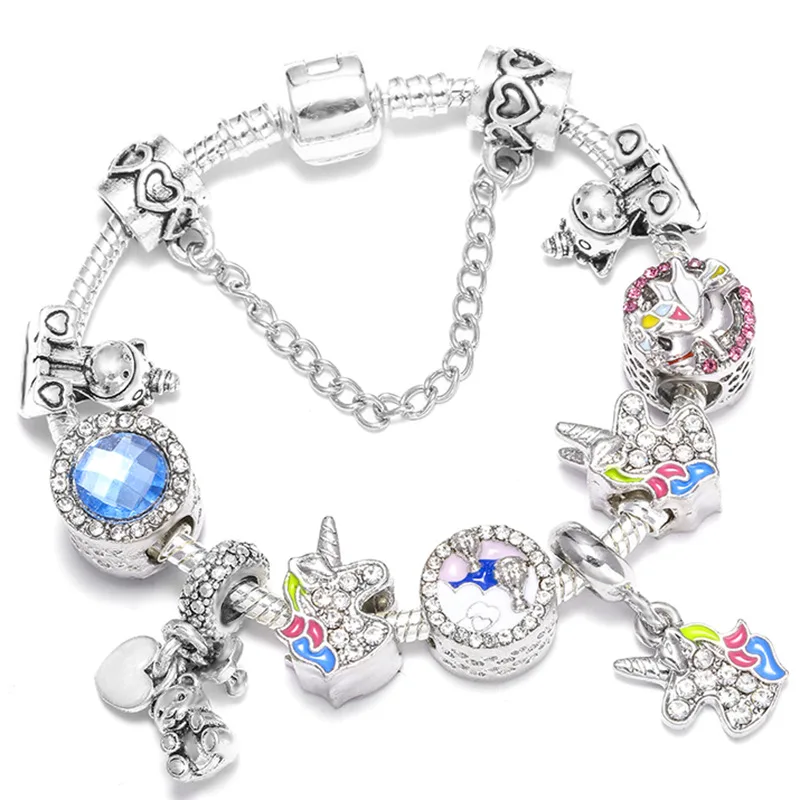 Новое поступление ювелирные изделия для женщин Pulseira эмалевые крылья единорог