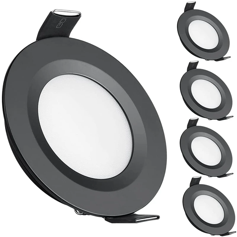 Topoch LED Panel Downlight 4 Pack Spring Clip Mount 12V Full Aluminium Ultra Thin 3W Dimming