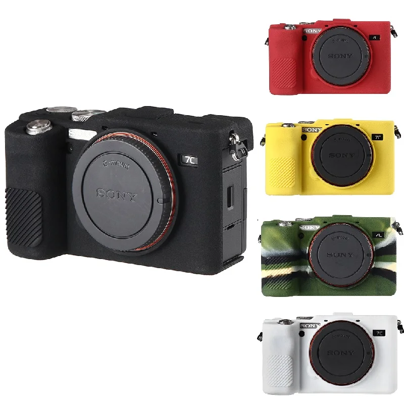 

For Sony 7C Camera Case High Grade Litchi Texture Non-slip Camera Protect Body Cover For Sony Alpha 7C/ILCE-7C/A7C/α7C 5 Colors