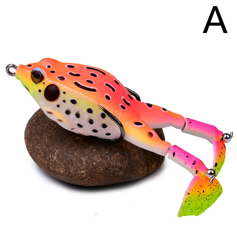 1 PCS Double Propeller Frog Soft Bait Fishing Lure Topwater